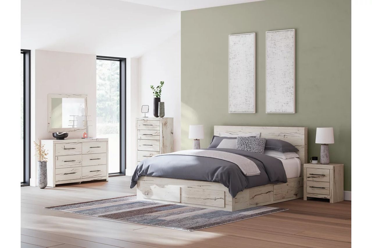 Lawroy King Panel Storage Bed In Light Natural B2310B14