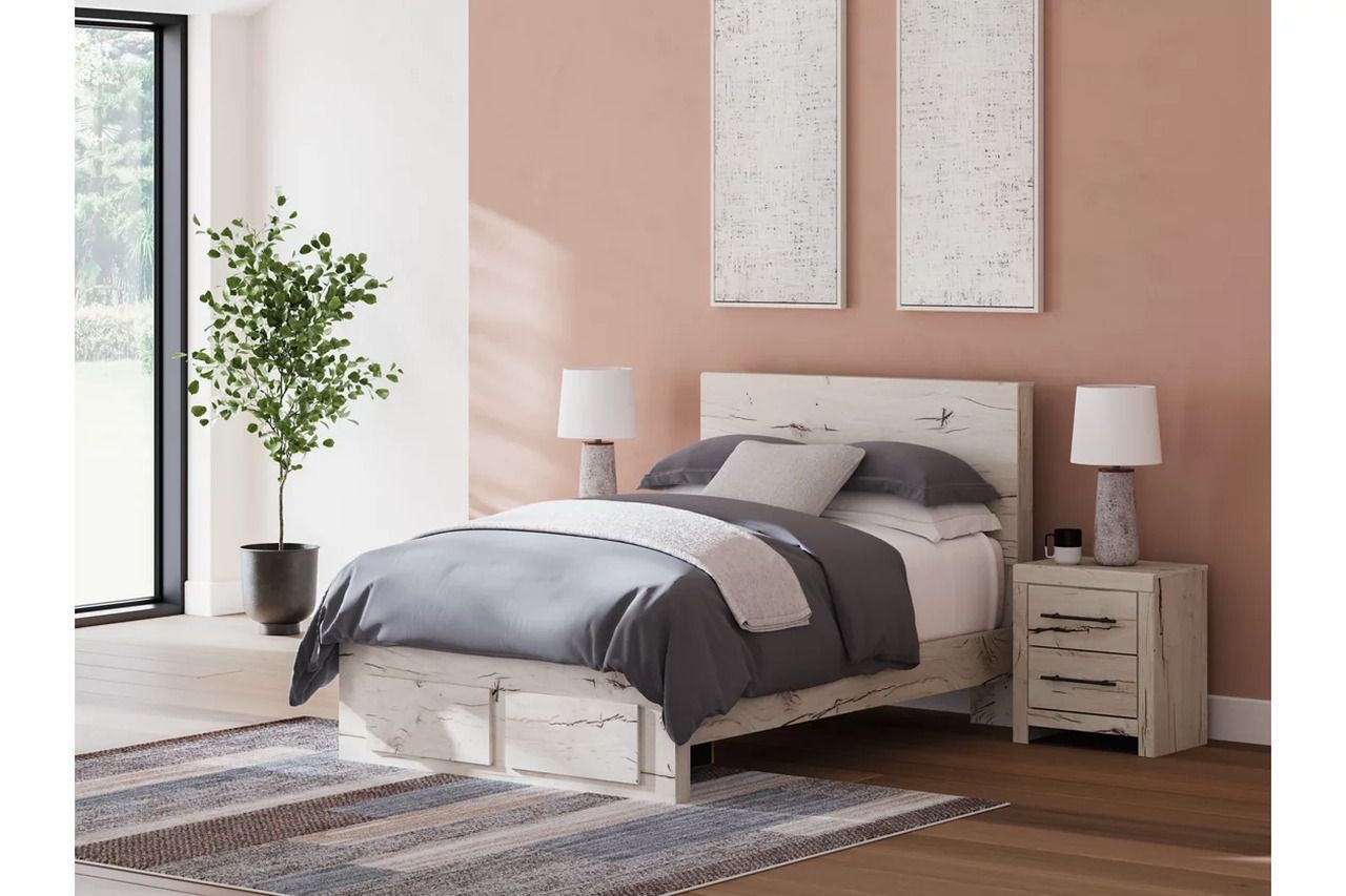 Lawroy Full Panel Storage Bed In Light Natural B2310B20