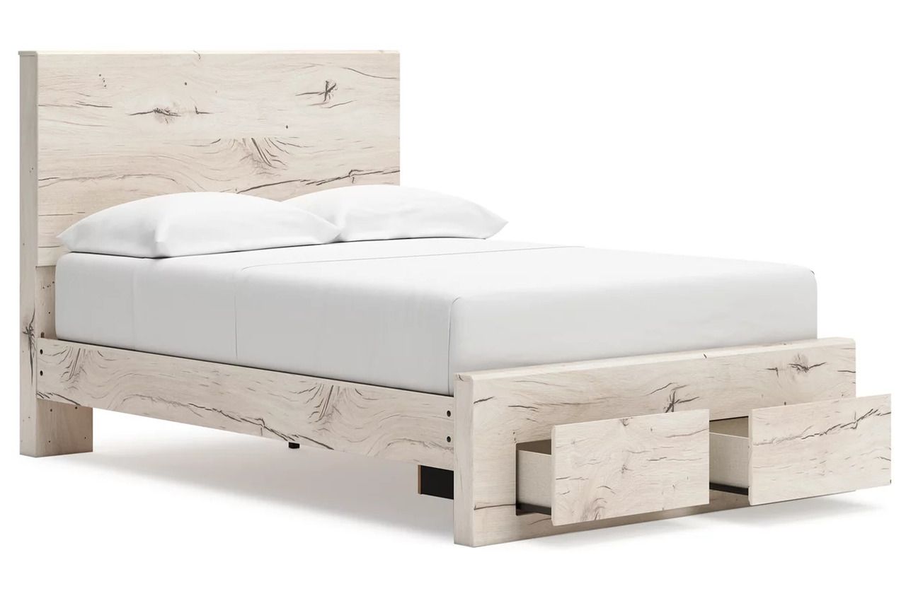 Lawroy Full Panel Storage Bed In Light Natural B2310B20