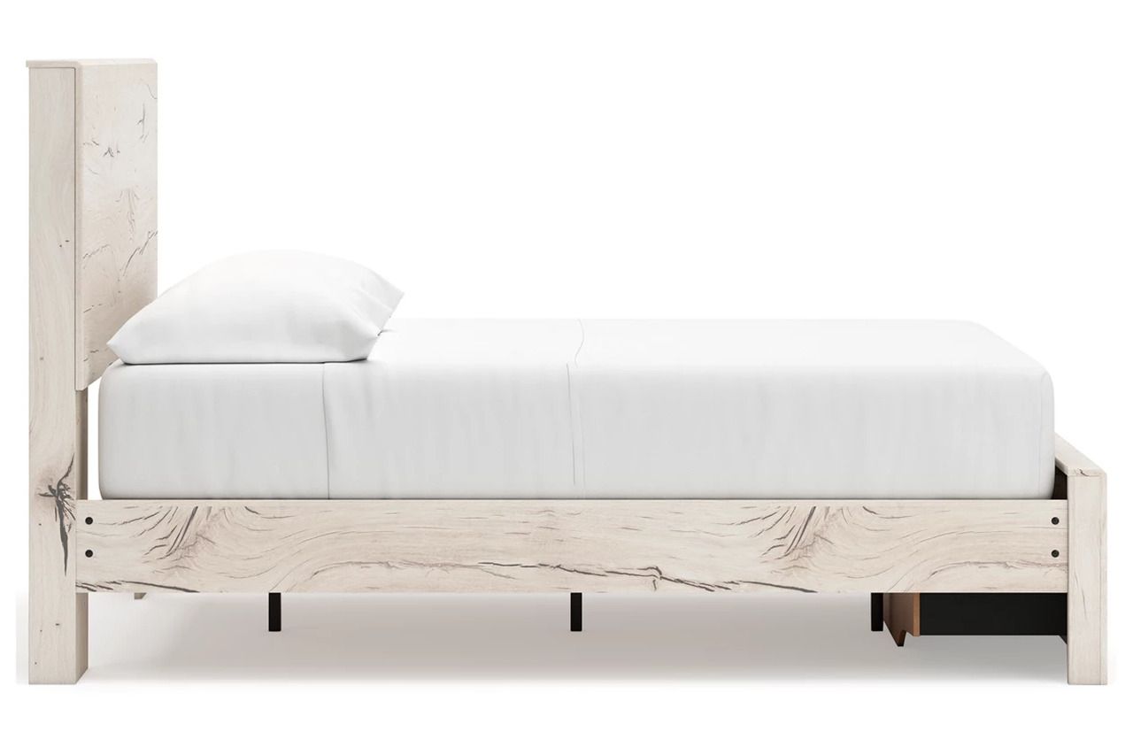 Lawroy Full Panel Storage Bed In Light Natural B2310B20