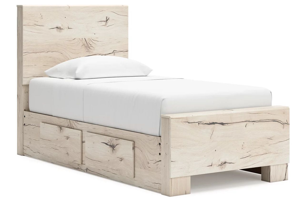 Lawroy Twin Panel Bed with Storage In Light Natural B2310B23