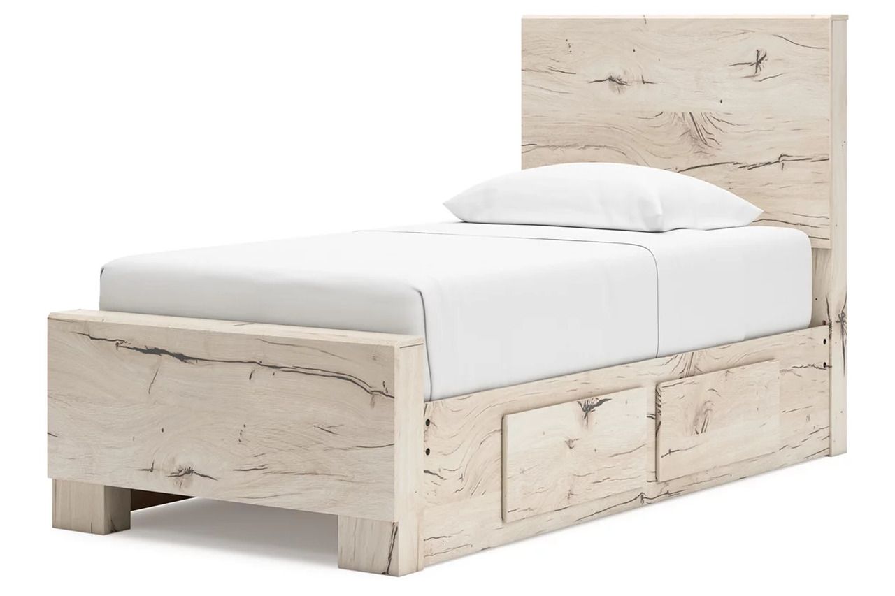 Lawroy Twin Panel Bed with Storage In Light Natural B2310B23