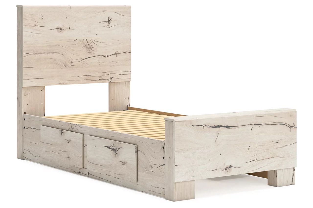Lawroy Twin Panel Bed with Storage In Light Natural B2310B23