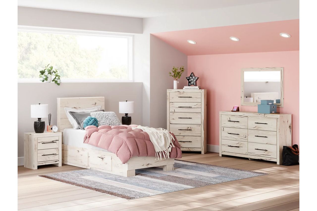 Lawroy Twin Panel Bed with Storage In Light Natural B2310B23