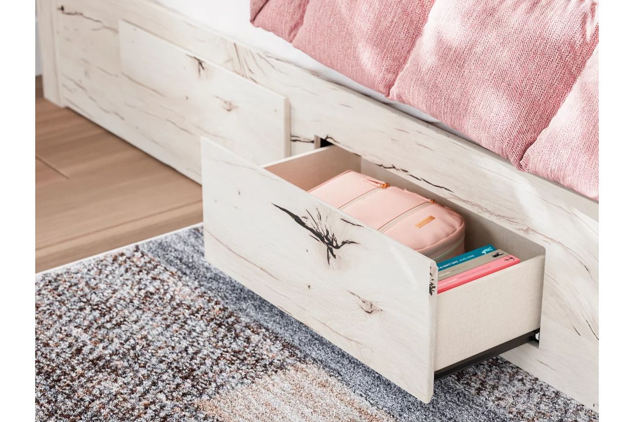 Lawroy Twin Panel Bed with Storage In Light Natural B2310B23