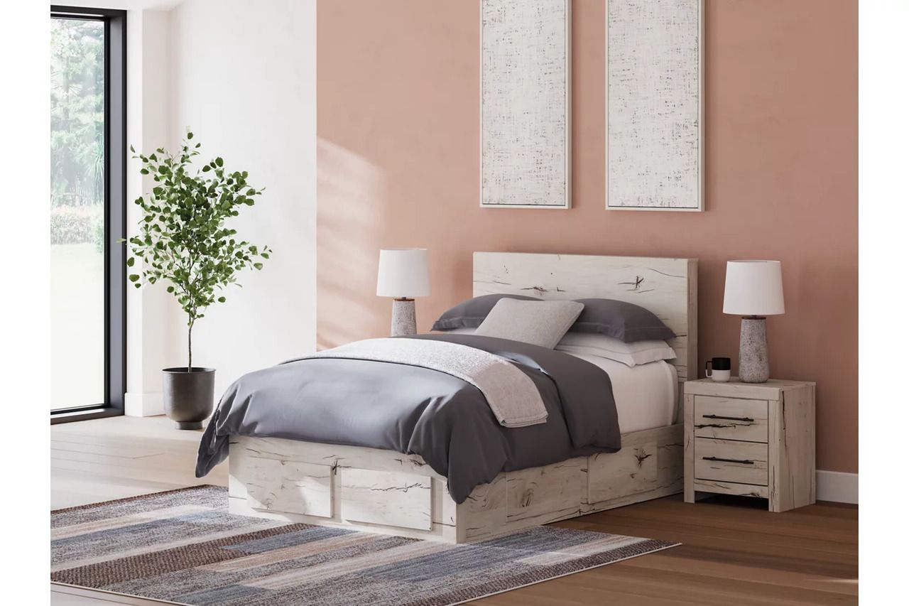 Lawroy Full Panel Storage Bed In Light Natural B2310B24