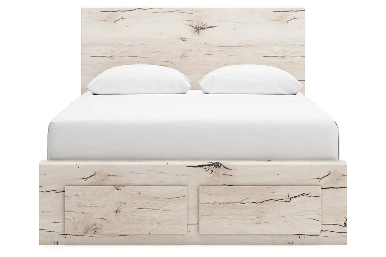 Lawroy Queen Panel Storage Bed In Light Natural B2310B4
