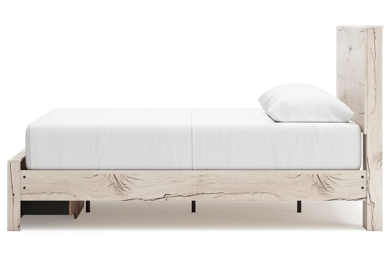 Lawroy Queen Panel Storage Bed In Light Natural B2310B4