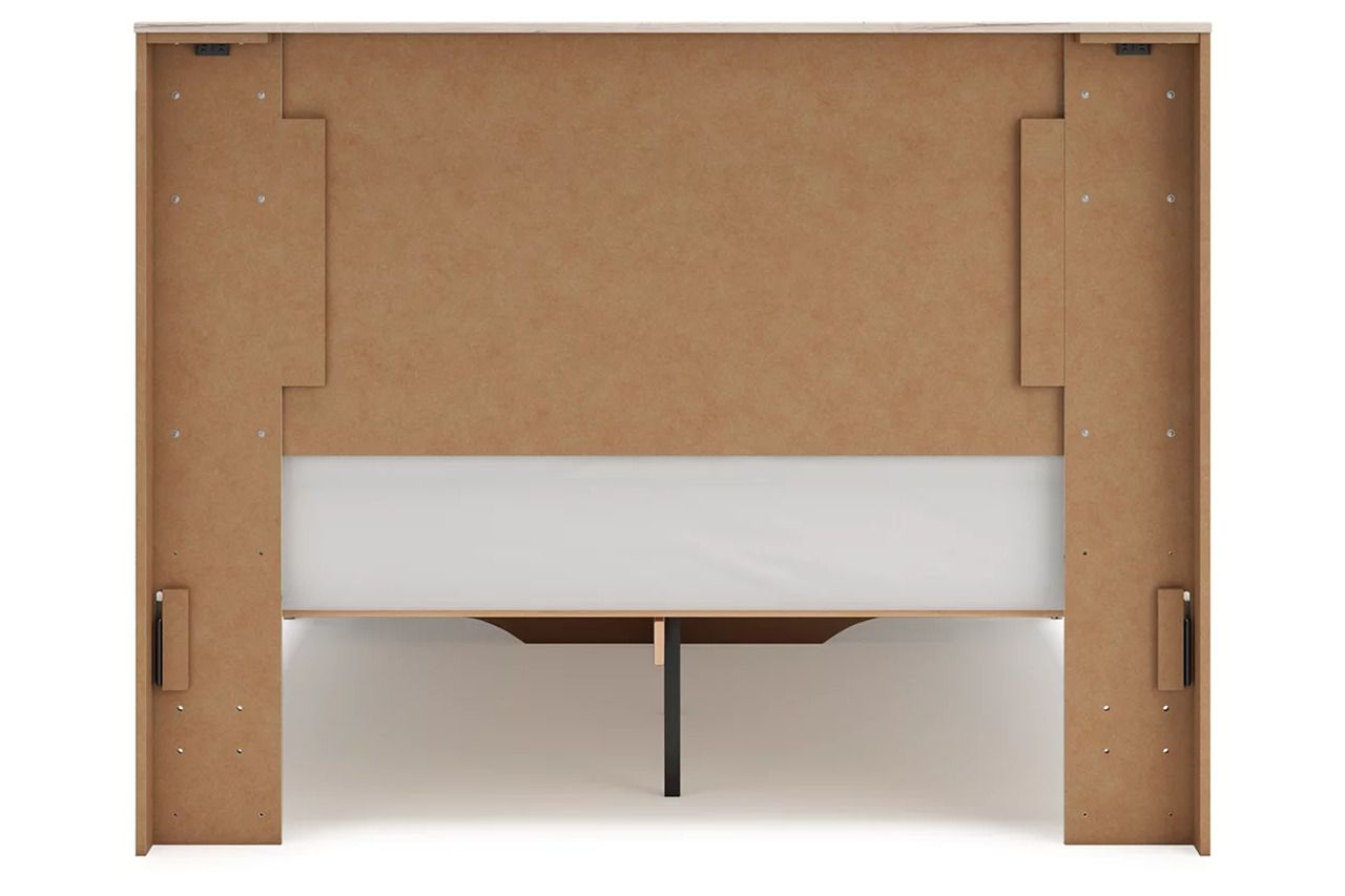 Lawroy Queen Panel Storage Bed In Light Natural B2310B4