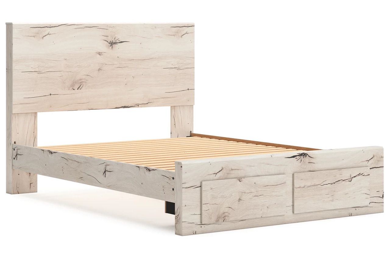 Lawroy Queen Panel Storage Bed In Light Natural B2310B4