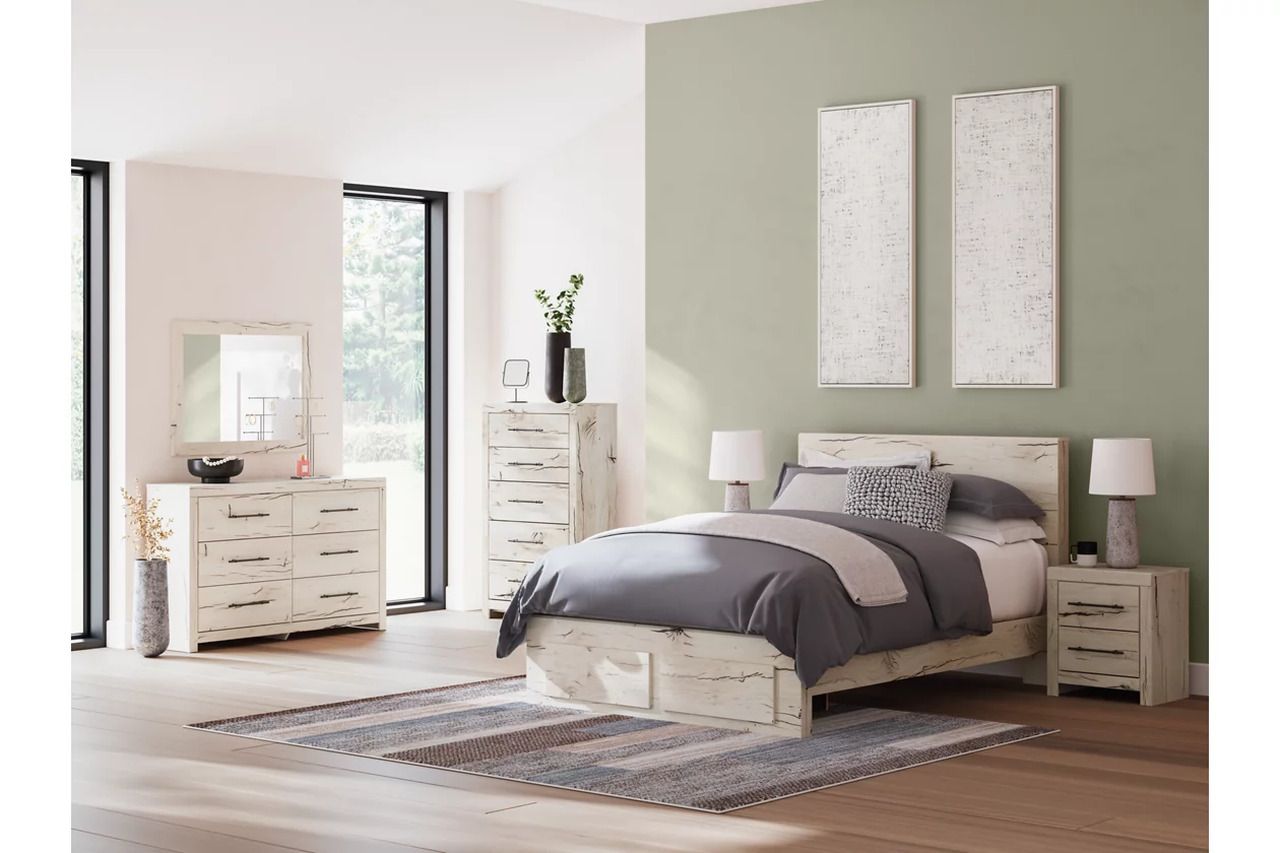 Lawroy Queen Panel Storage Bed In Light Natural B2310B4