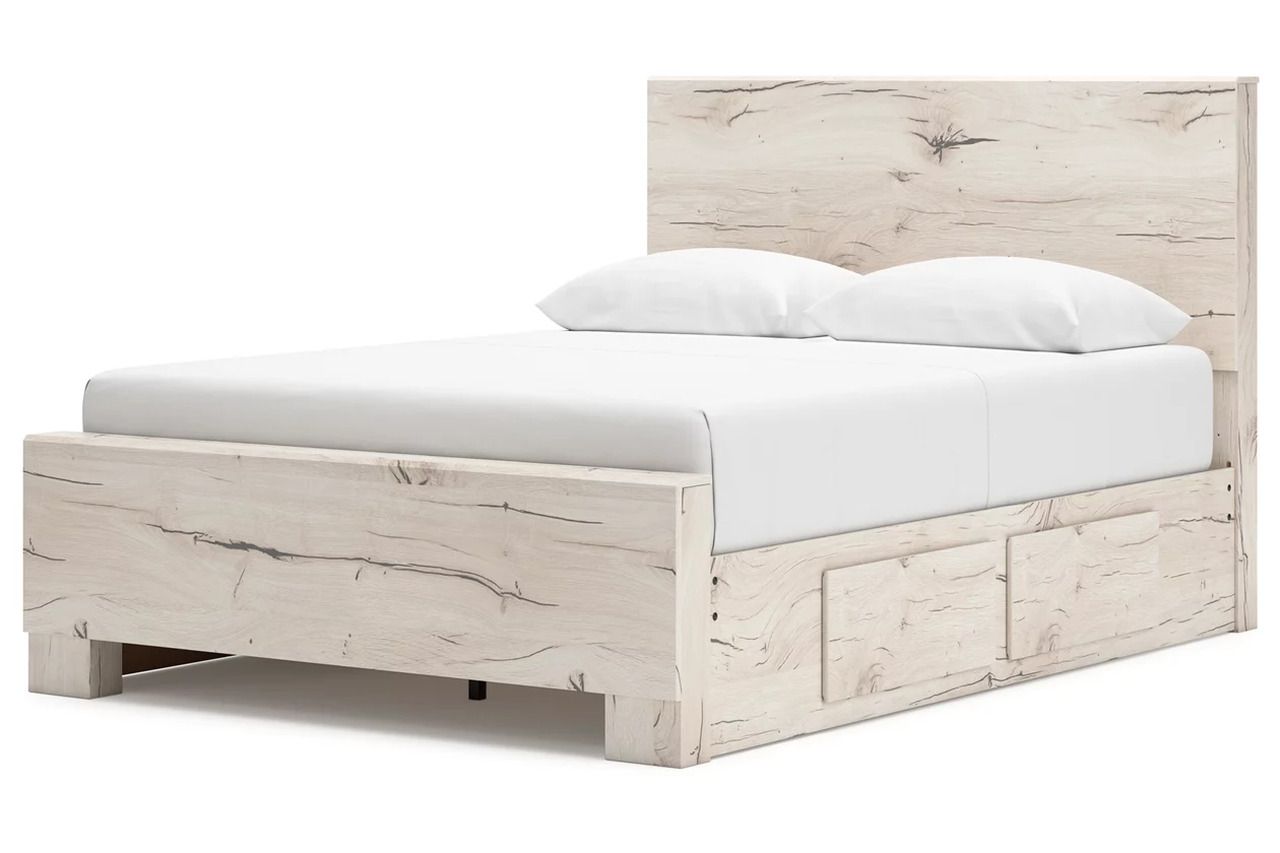 Lawroy Full Panel Bed with Storage In Light Natural B2310B42