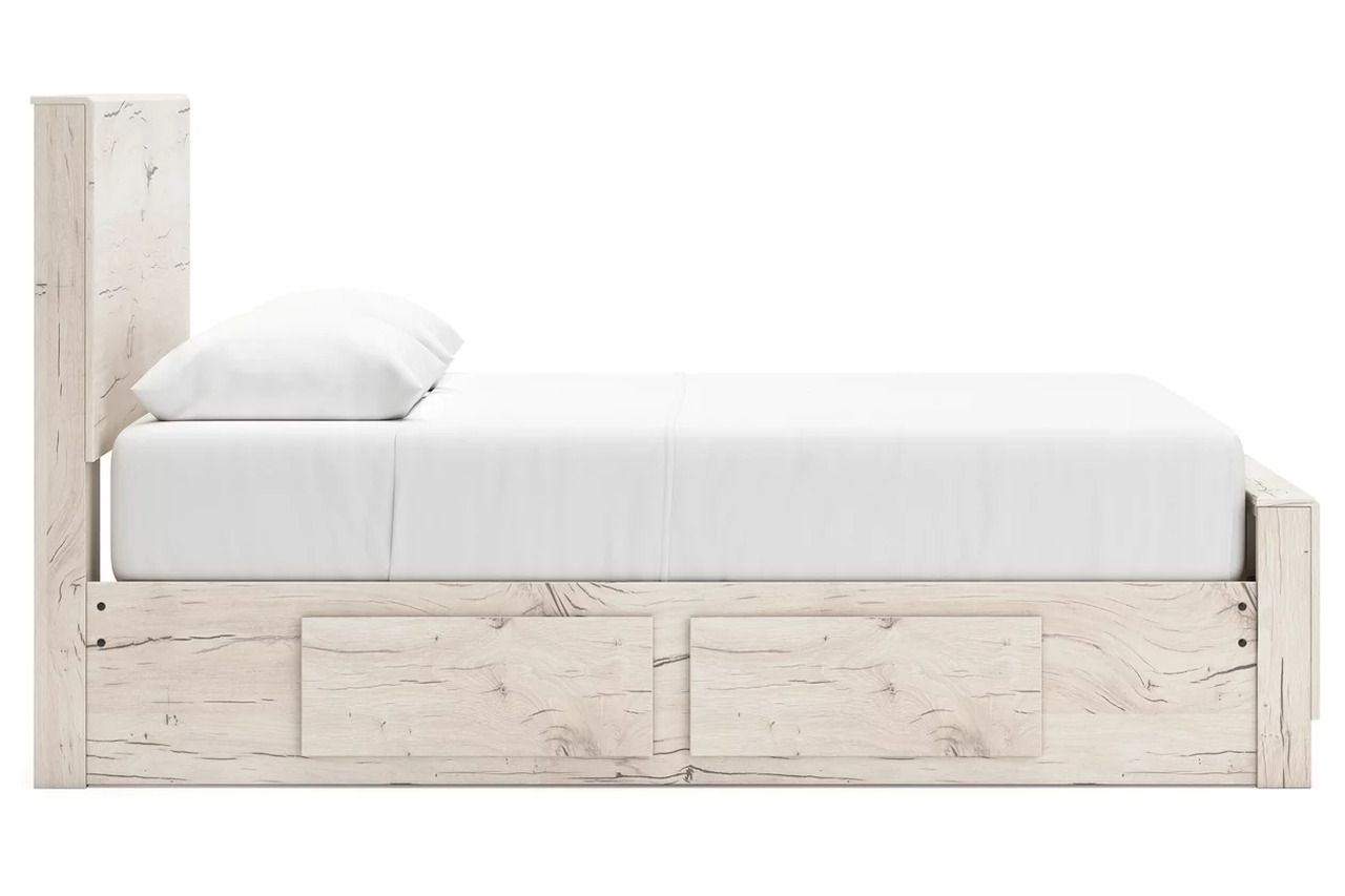 Lawroy Full Panel Bed with Storage In Light Natural B2310B43