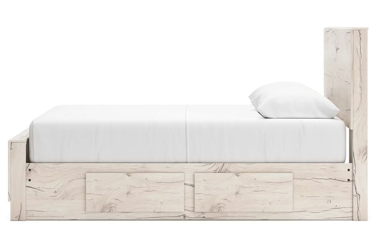 Lawroy Full Panel Bed with Storage In Light Natural B2310B43