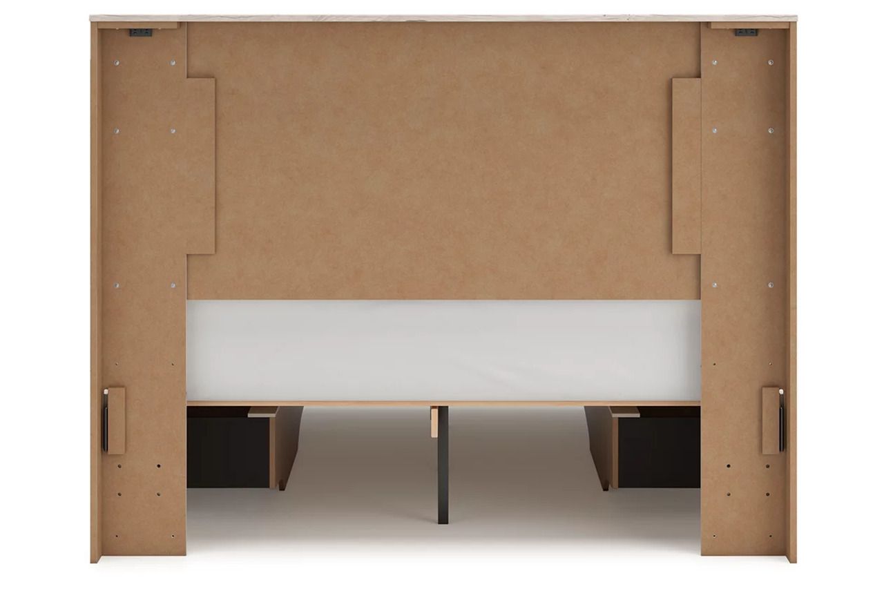 Lawroy Full Panel Bed with Storage In Light Natural B2310B43