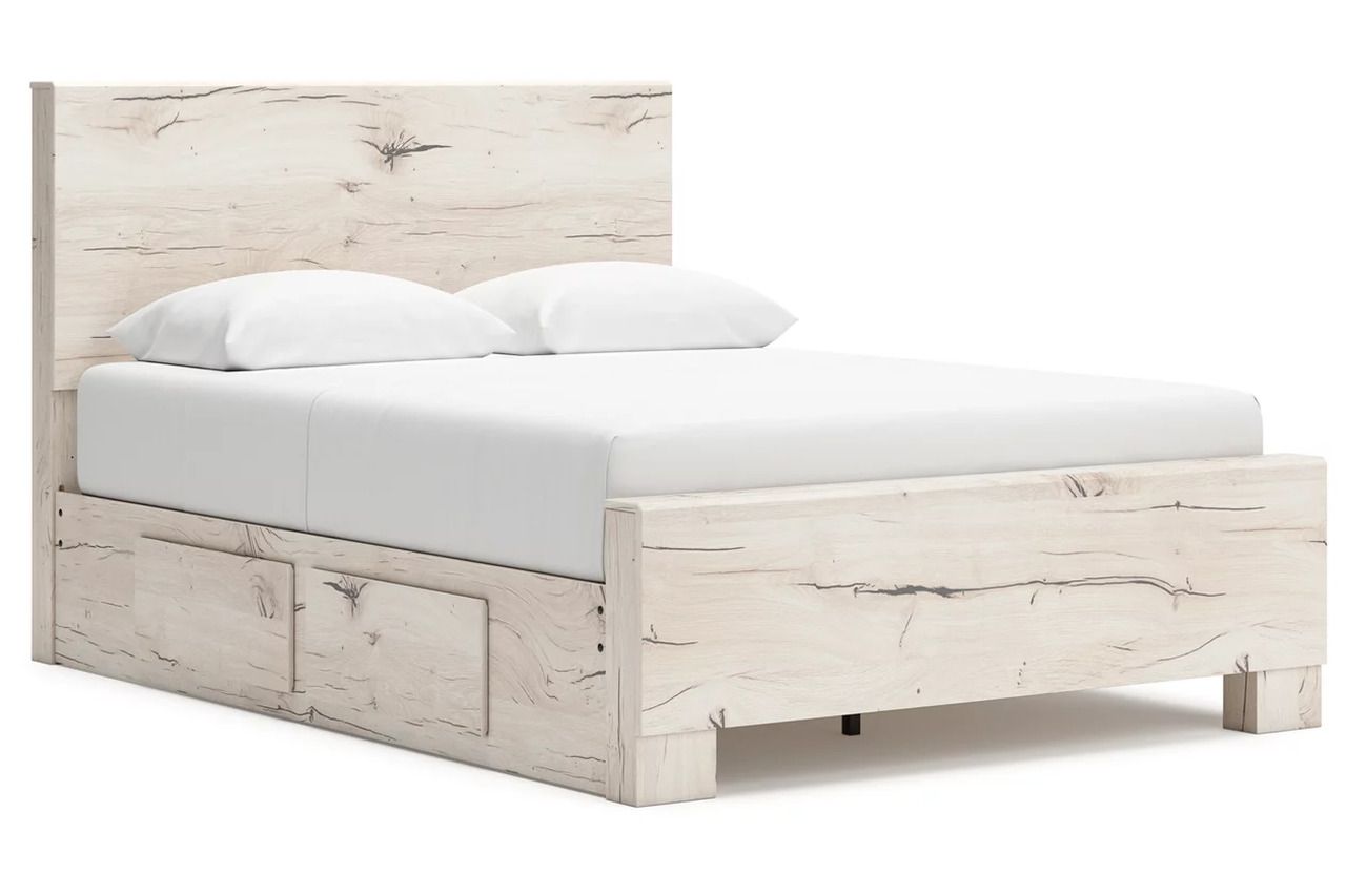 Lawroy Queen Panel Bed with Storage In Light Natural B2310B6