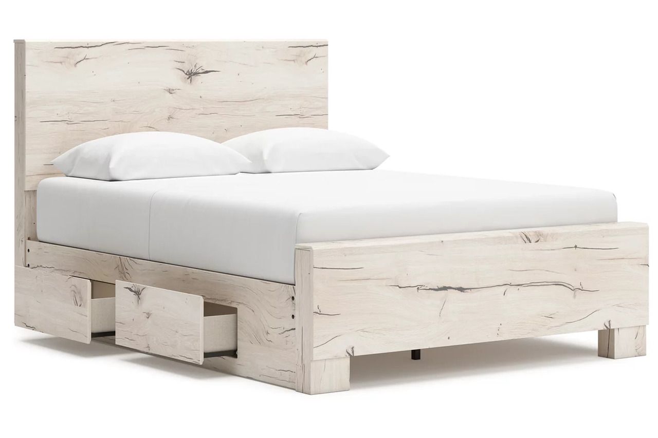 Lawroy Queen Panel Bed with Storage In Light Natural B2310B6