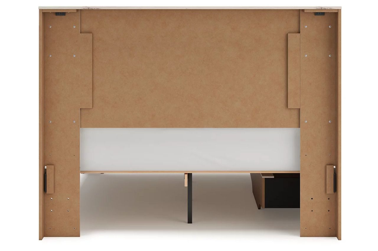Lawroy Queen Panel Bed with Storage In Light Natural B2310B6