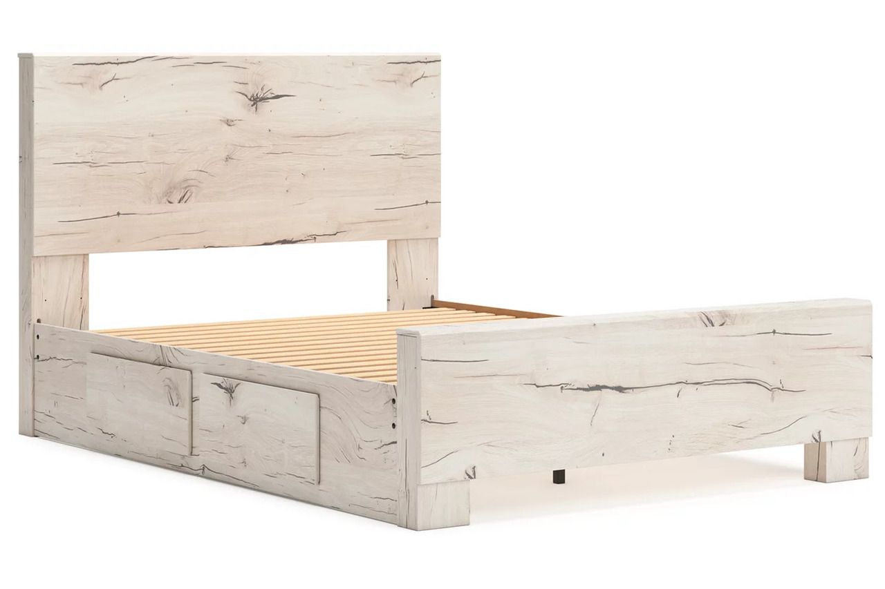 Lawroy Queen Panel Bed with Storage In Light Natural B2310B6