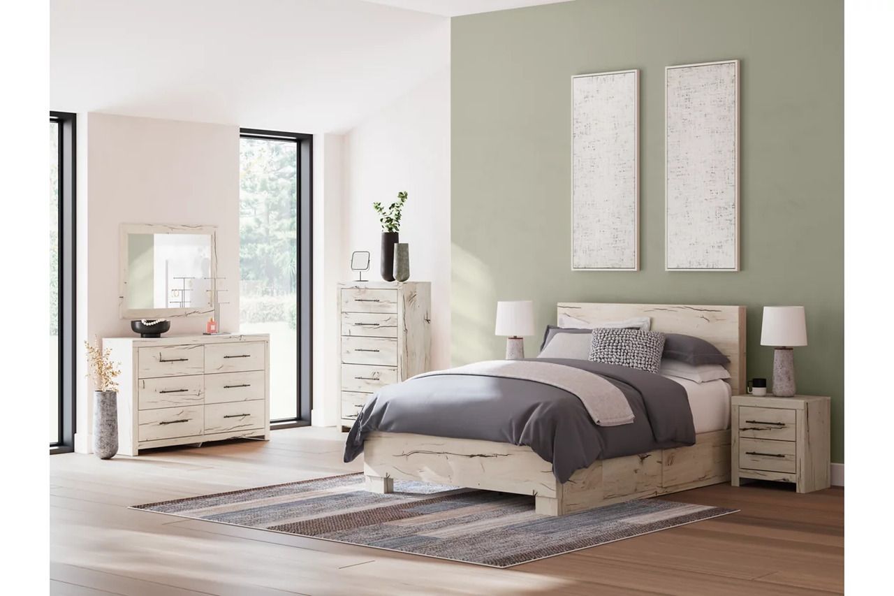 Lawroy Queen Panel Bed with Storage In Light Natural B2310B6