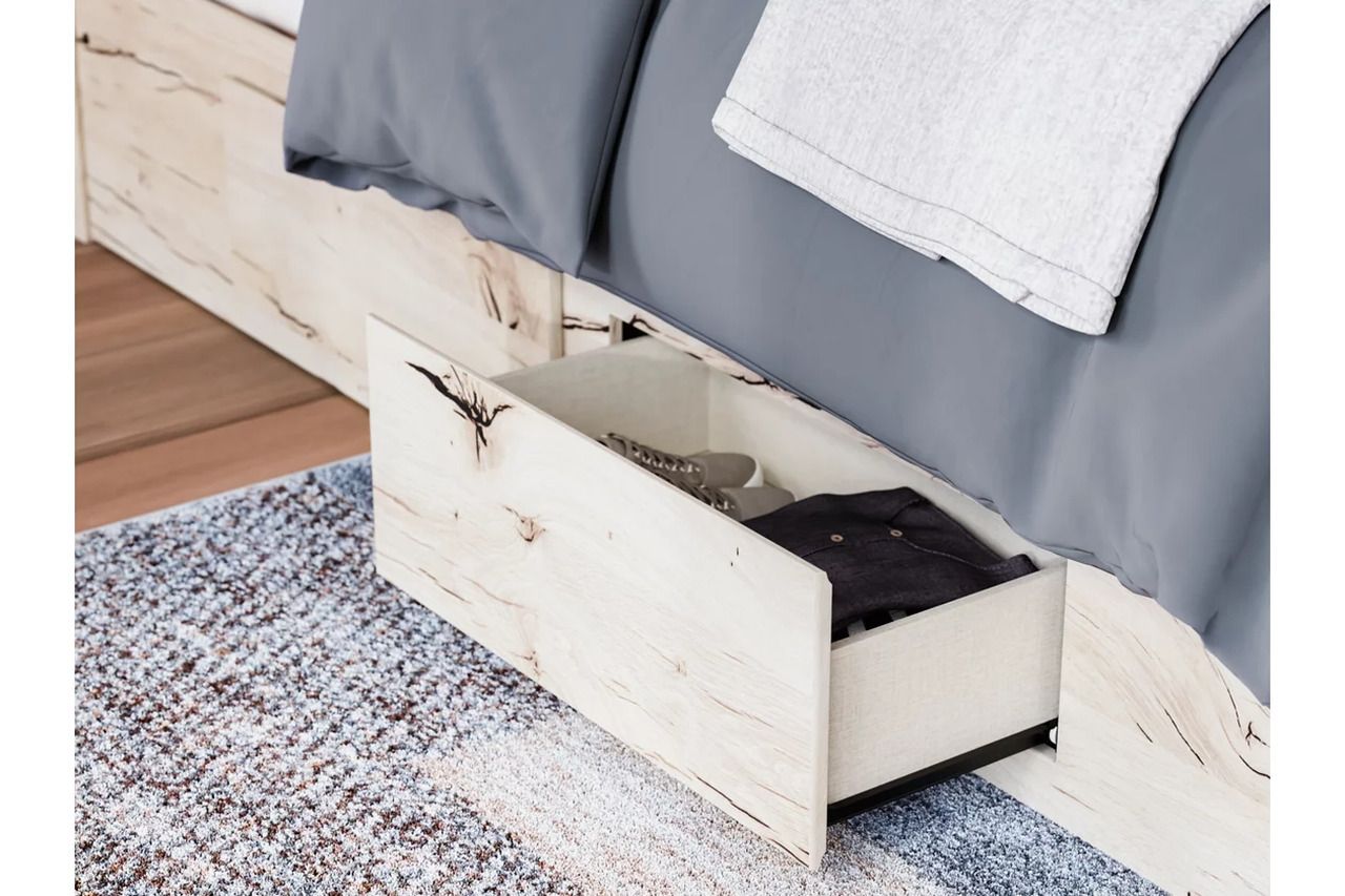 Lawroy Queen Panel Bed with Storage In Light Natural B2310B6