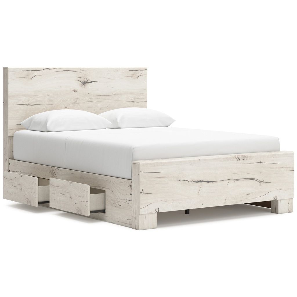 Lawroy Queen Panel Bed with Storage In Light Natural B2310B6