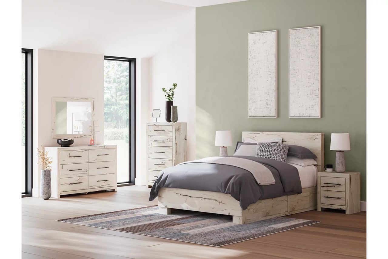 Lawroy Queen Panel Bed with Storage In Light Natural B2310B8