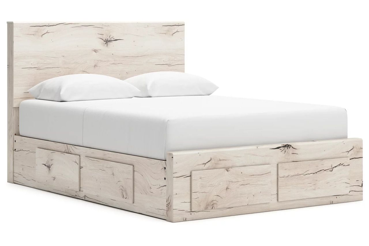 Lawroy Queen Panel Storage Bed In Light Natural B2310B9