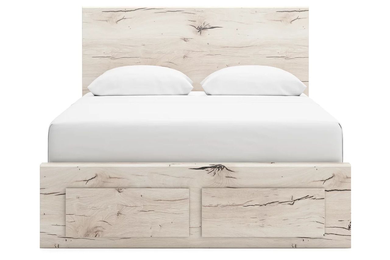 Lawroy Queen Panel Storage Bed In Light Natural B2310B9