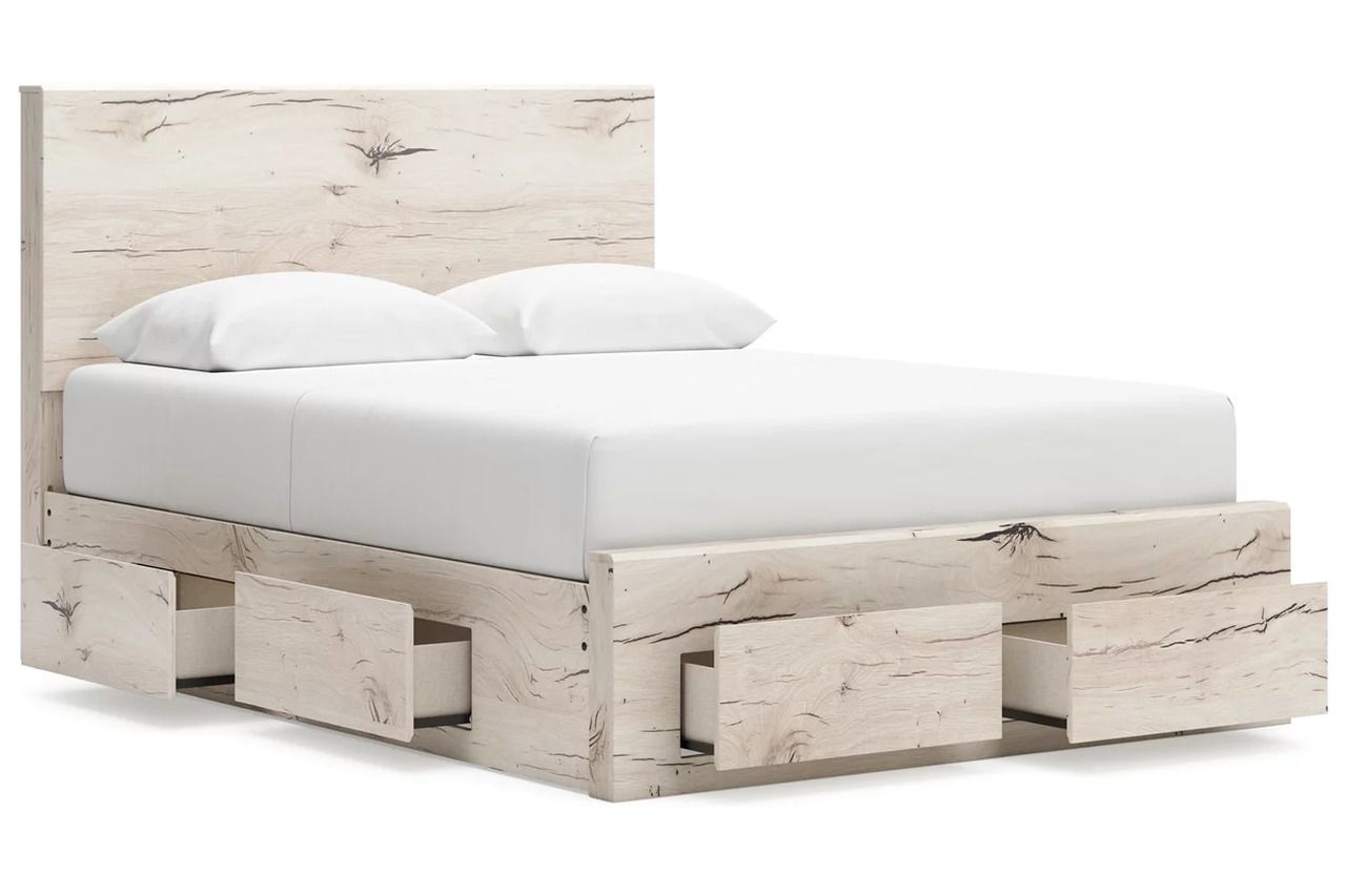 Lawroy Queen Panel Storage Bed In Light Natural B2310B9