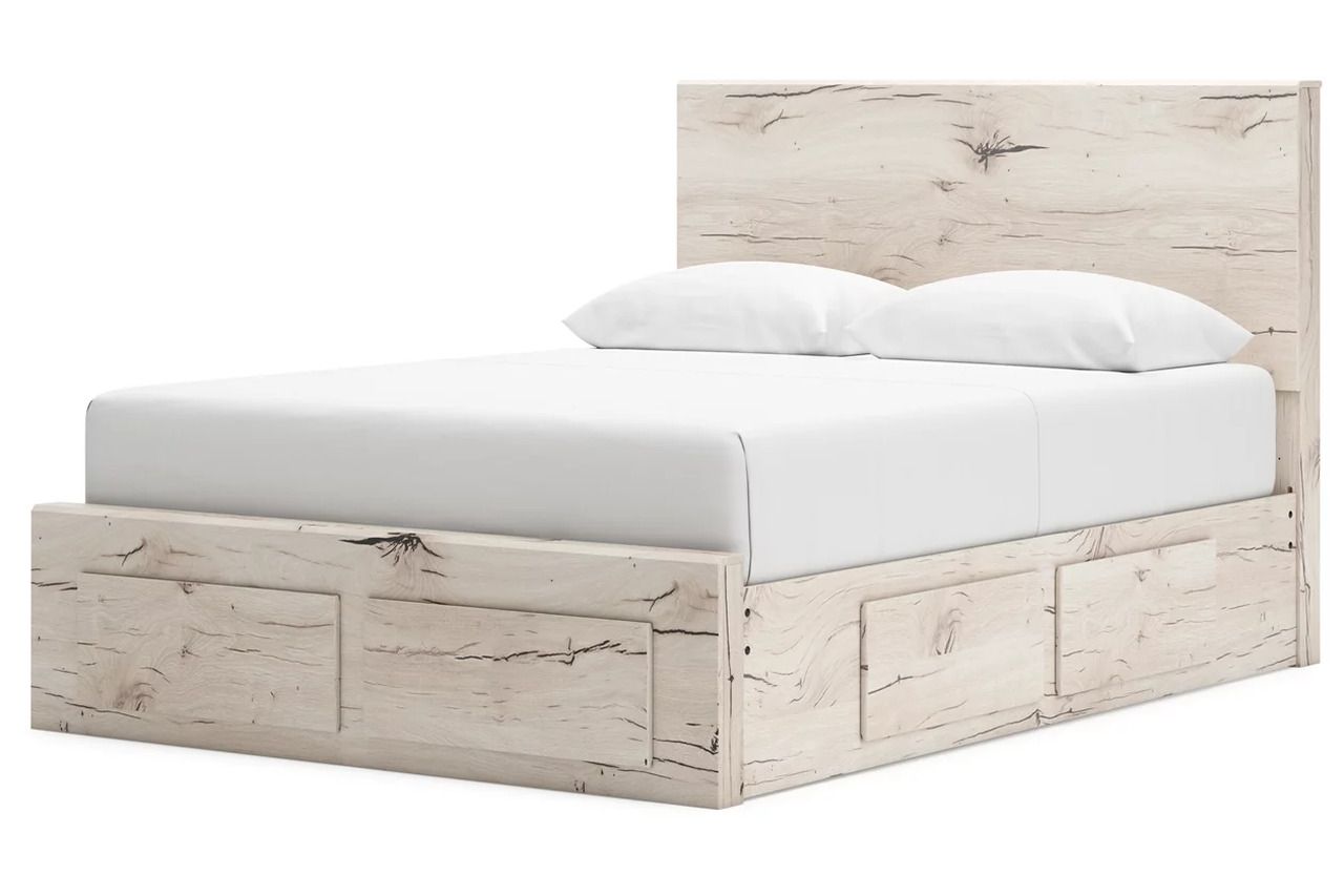 Lawroy Queen Panel Storage Bed In Light Natural B2310B9
