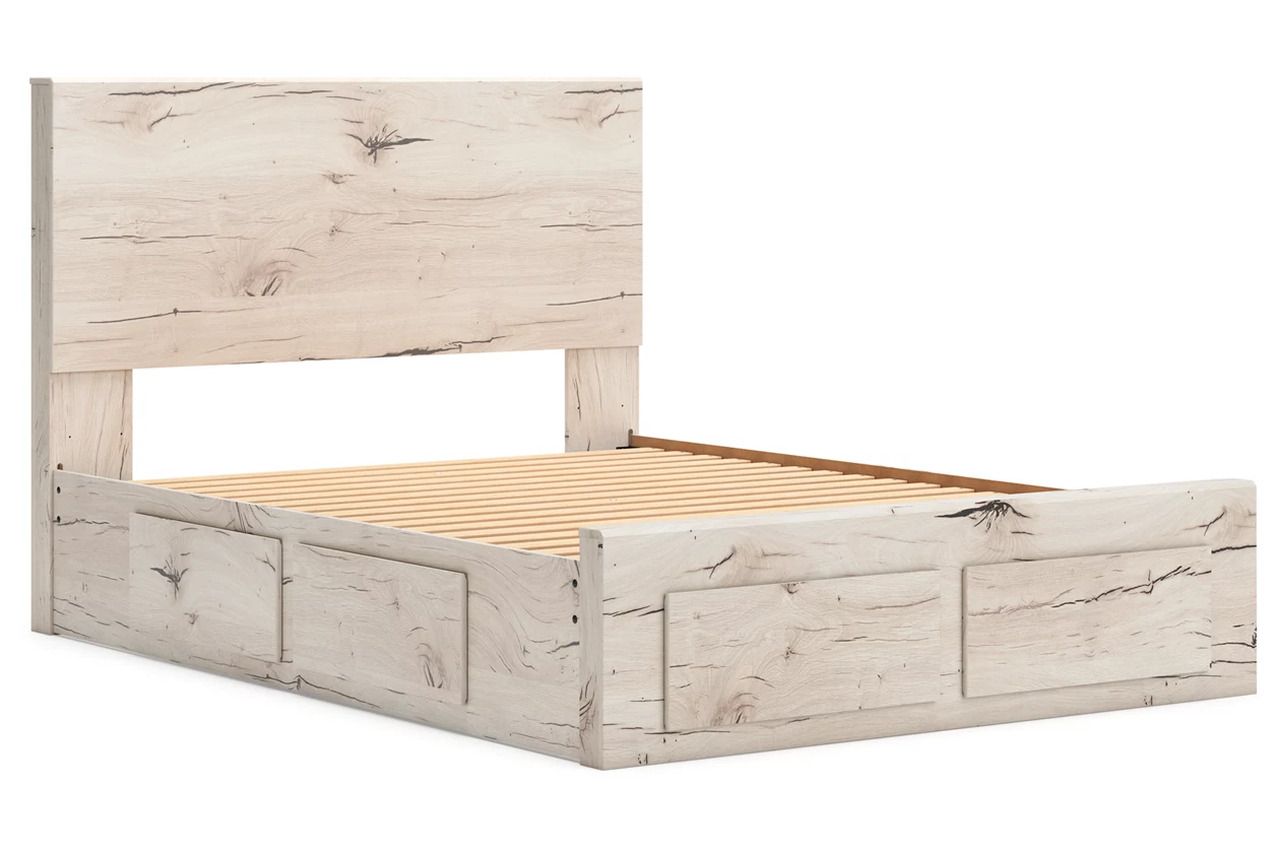 Lawroy Queen Panel Storage Bed In Light Natural B2310B9