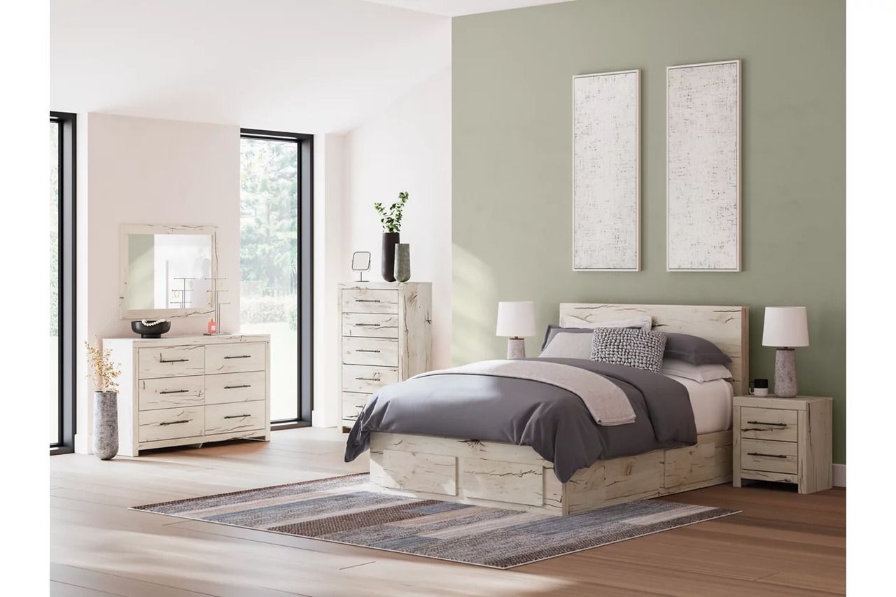 Lawroy Queen Panel Storage Bed In Light Natural B2310B9