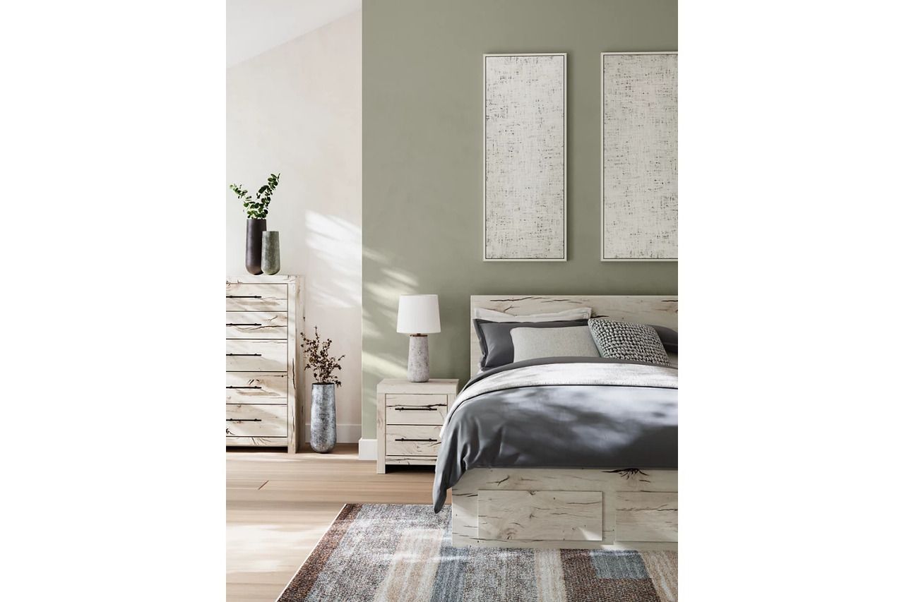 Lawroy Queen Panel Storage Bed In Light Natural B2310B9