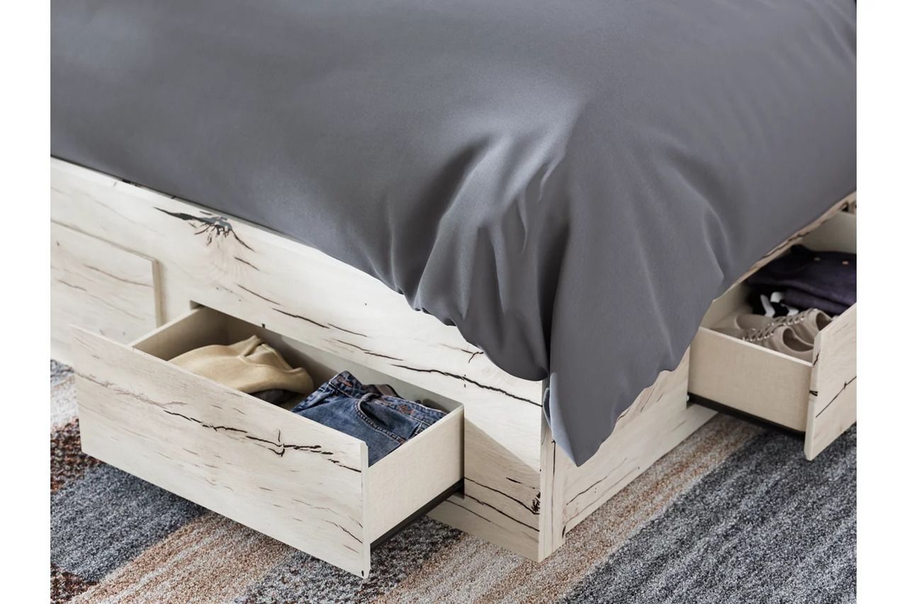 Lawroy Queen Panel Storage Bed In Light Natural B2310B9