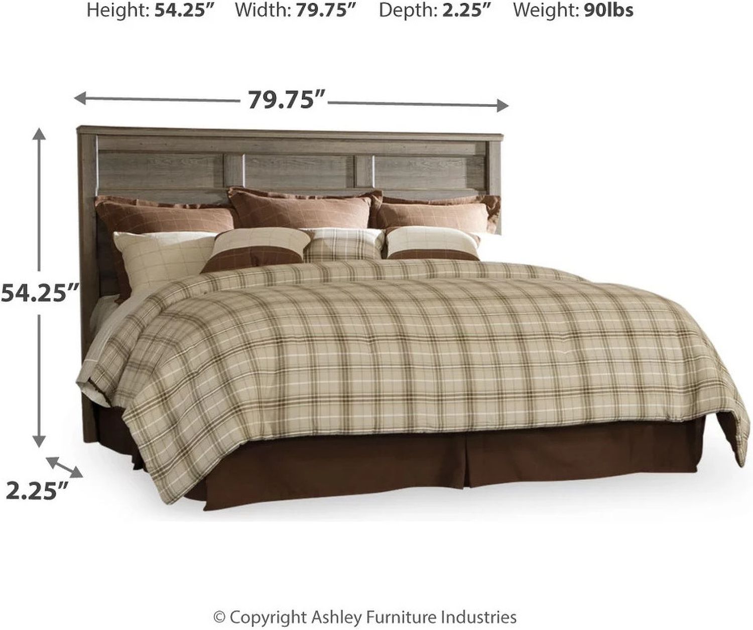 Juararo King/California King Panel Headboard In Dark Brown B25158