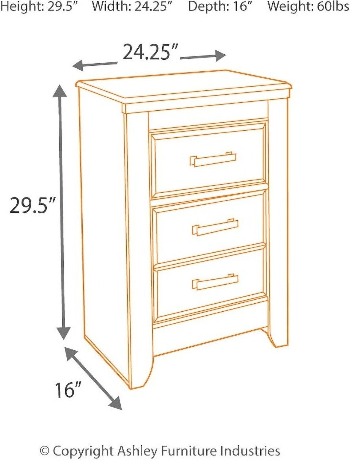 Juararo 2 Drawer Nightstand B25192