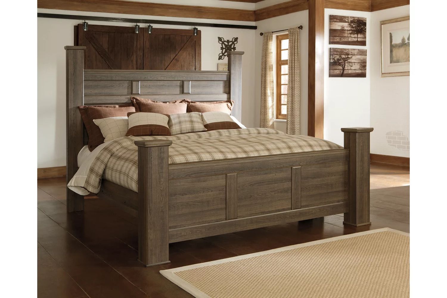 Juararo Dark Brown California King Poster Bed B251B12