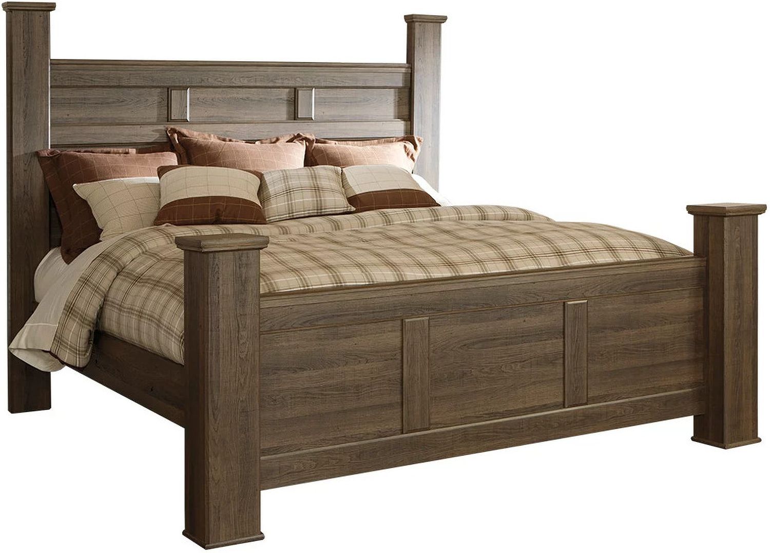Juararo Dark Brown California King Poster Bed B251B12