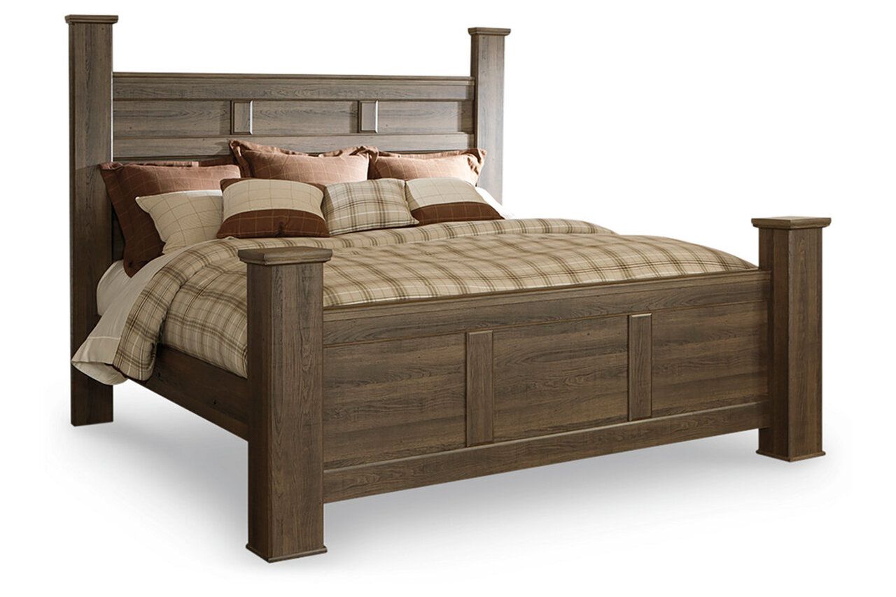 Juararo Dark Brown California King Poster Bed B251B12