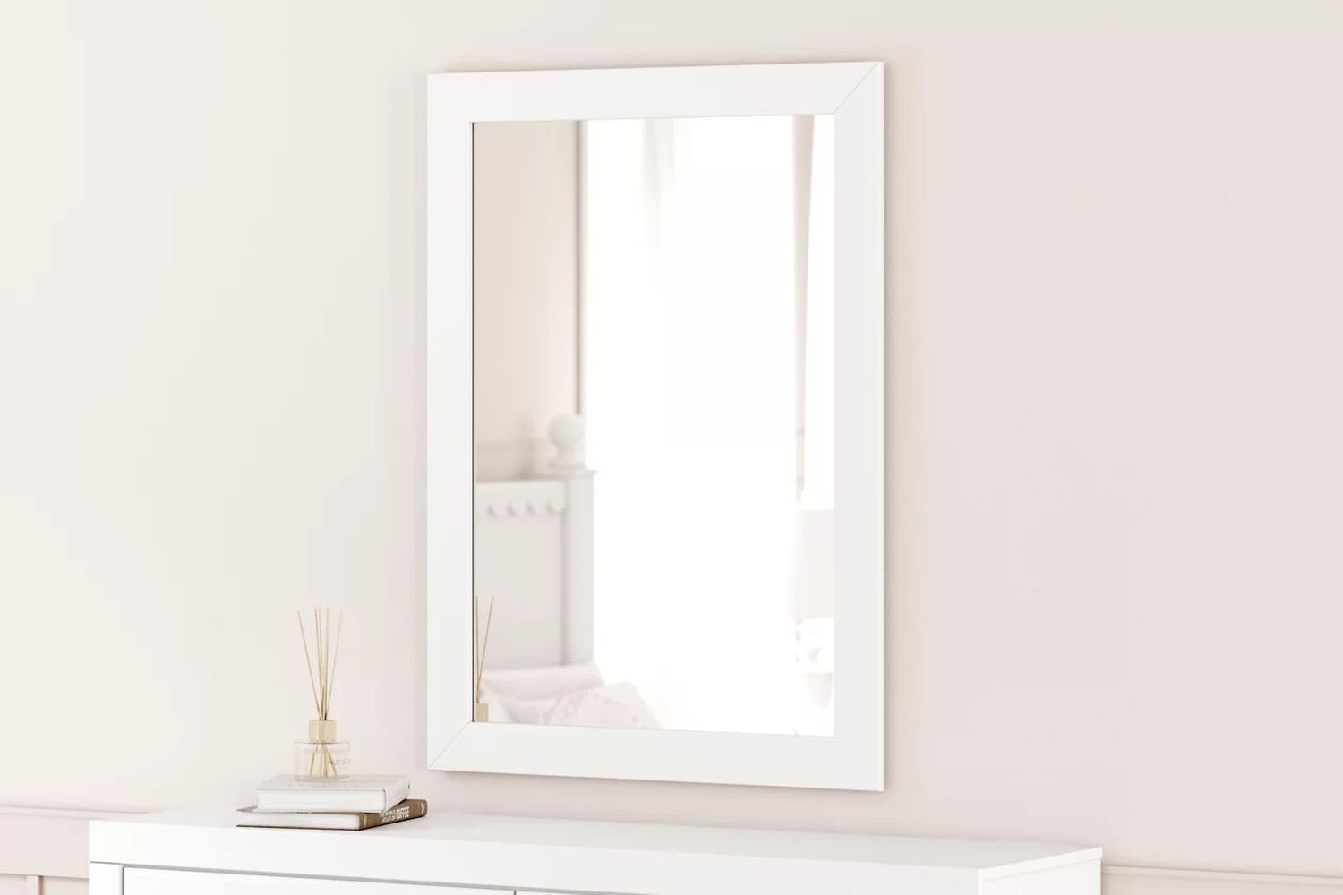 Mollviney Bedroom Mirror In White B254036