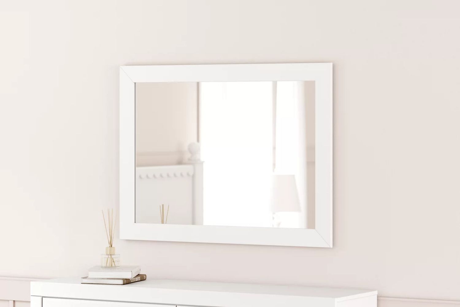 Mollviney Bedroom Mirror In White B254036