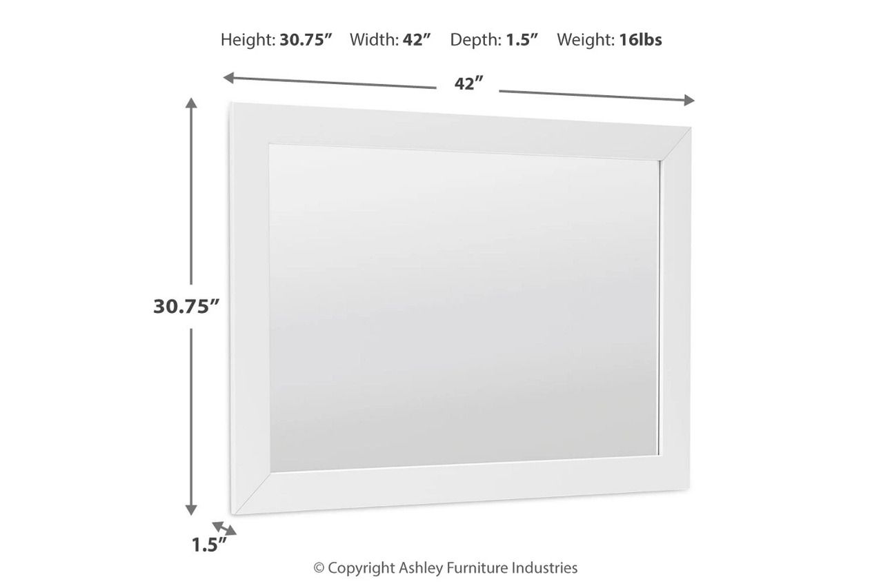 Mollviney Bedroom Mirror In White B254036