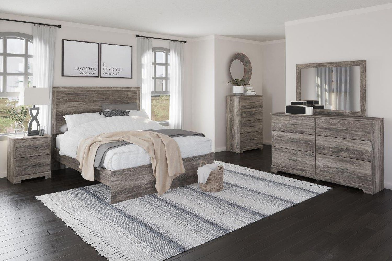 Ralinksi Gray Bedroom Mirror B258736
