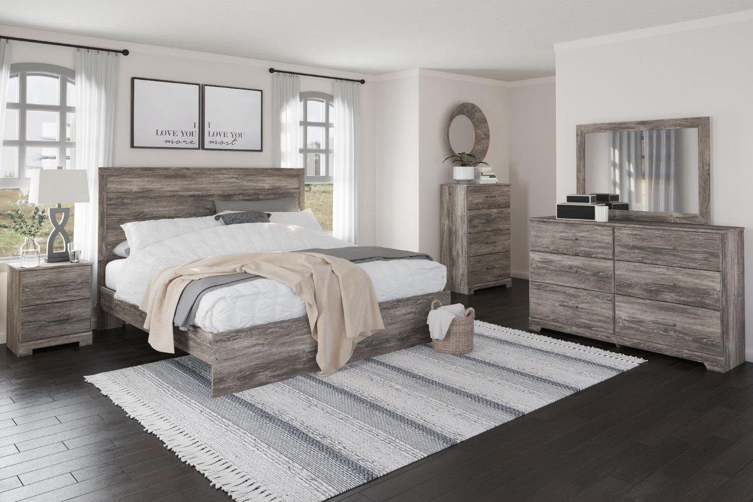 Ralinksi Gray Bedroom Mirror B258736