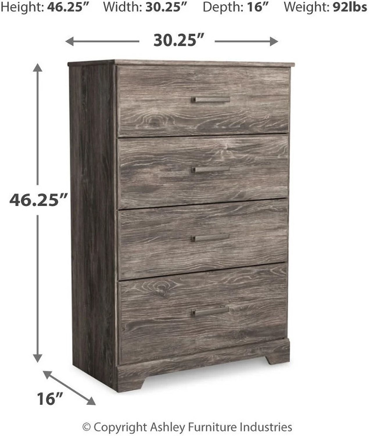 Ralinksi Gray Four Drawer Chest B258744