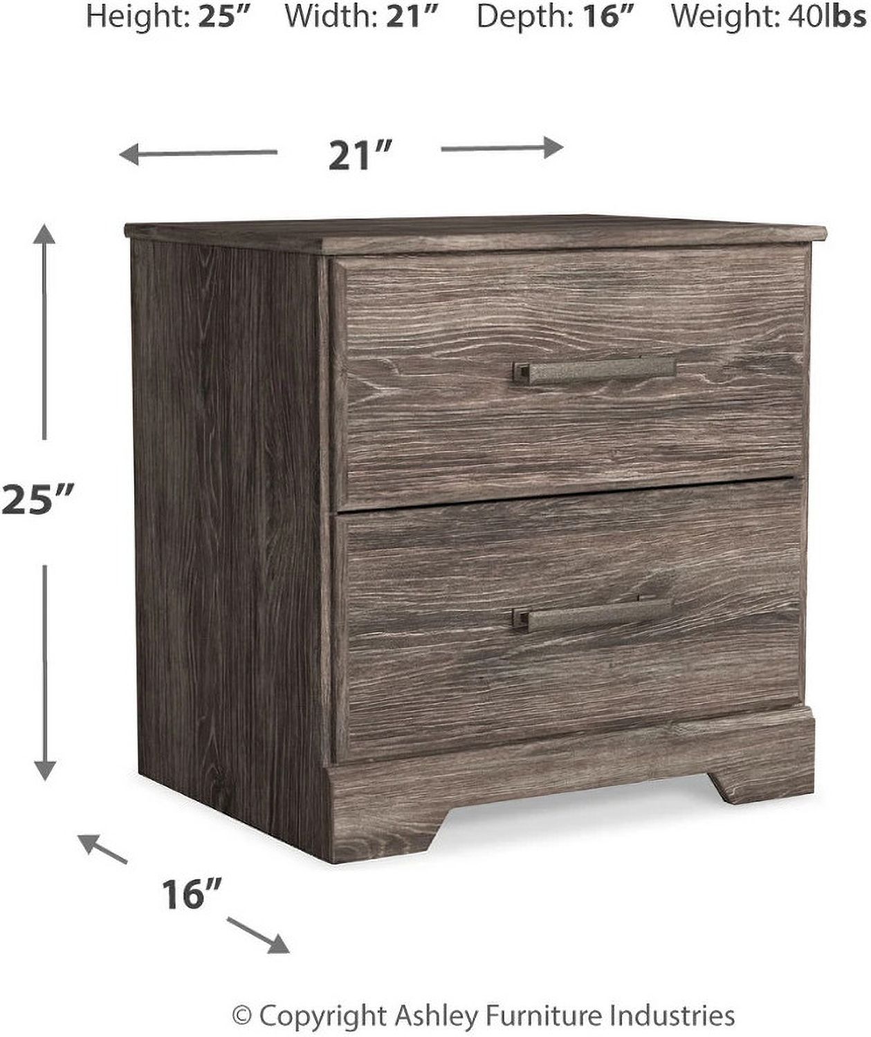 Ralinksi Gray Two Drawer Night Stand B258792