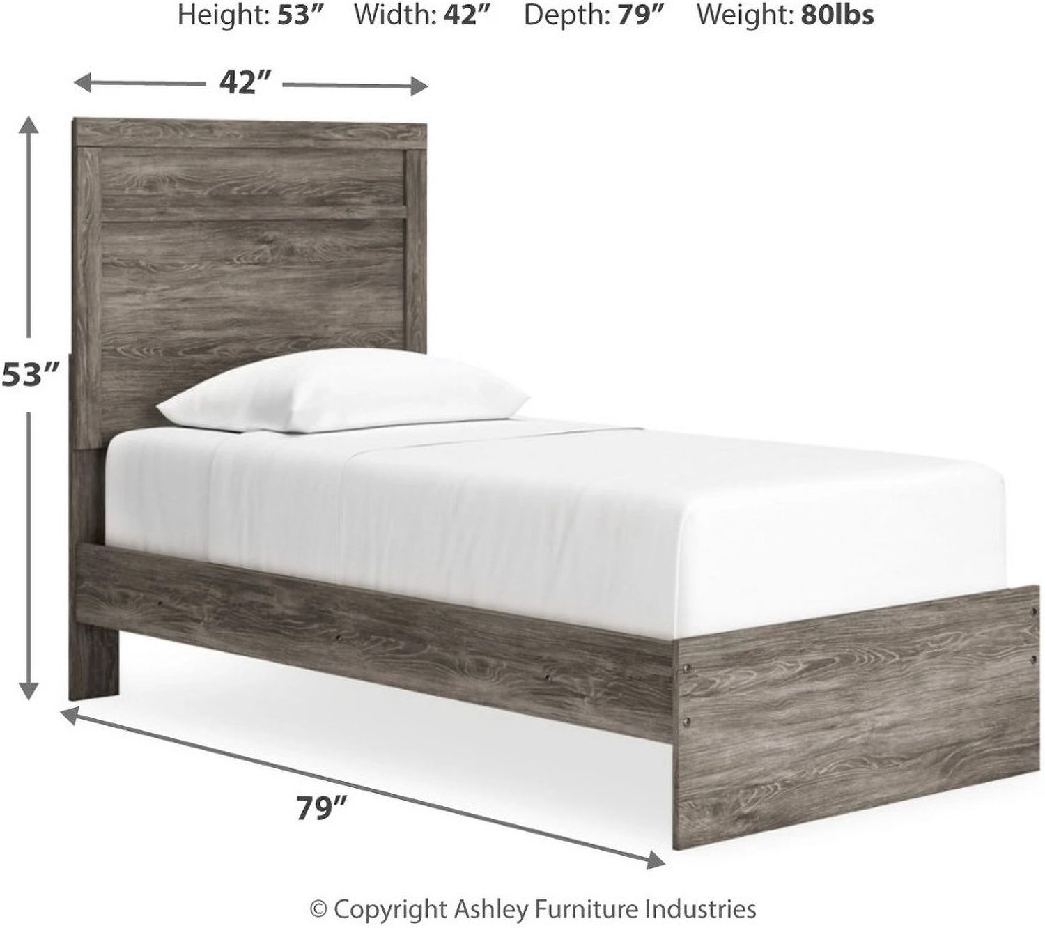 Ralinksi Twin Panel Bed In Gray B2587B11