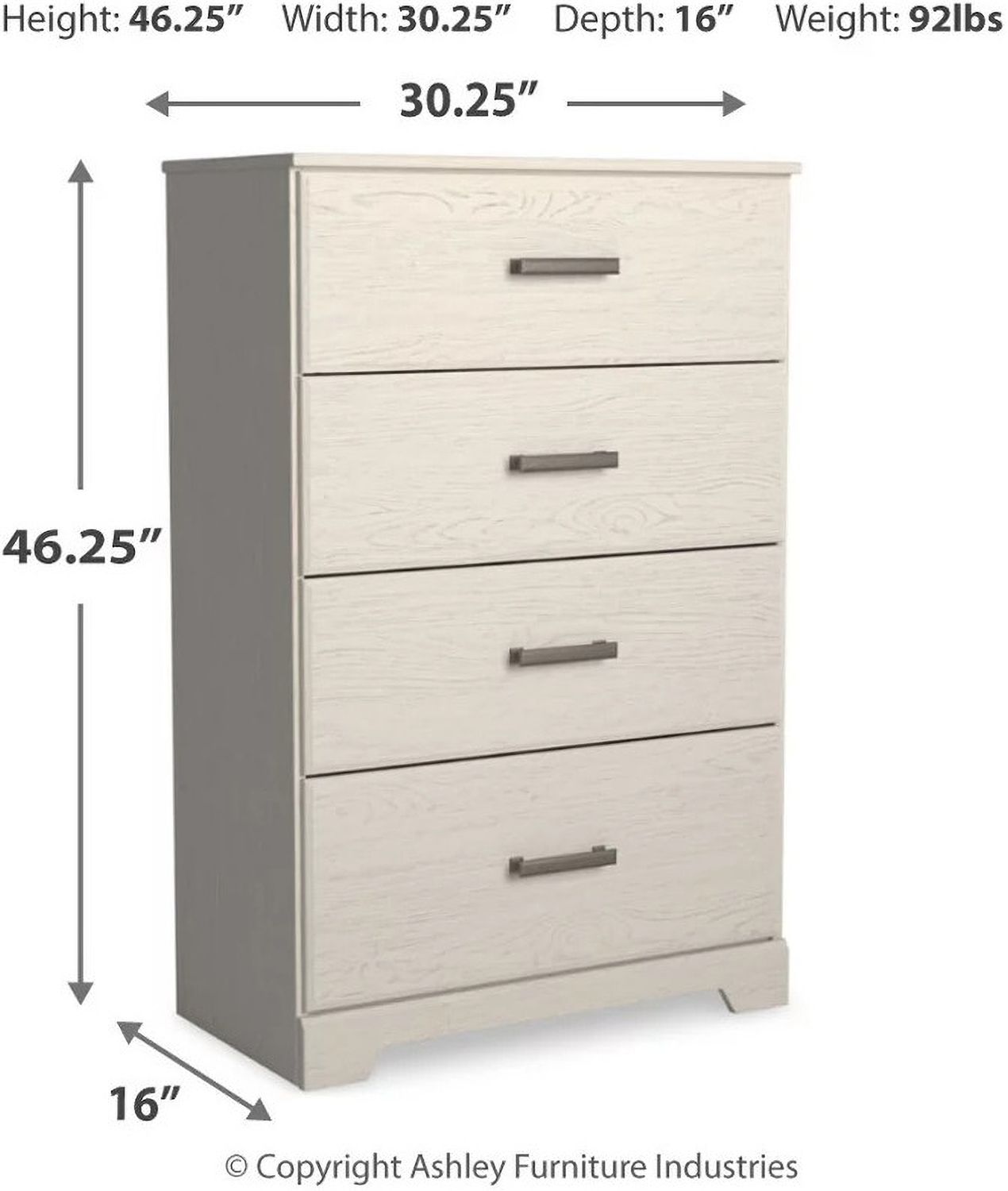 Stelsie White Four Drawer Chest B258844