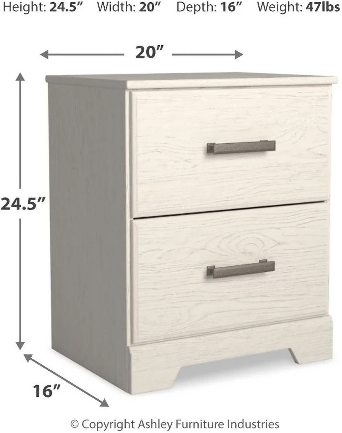 Stelsie White Two Drawer Night Stand B258892